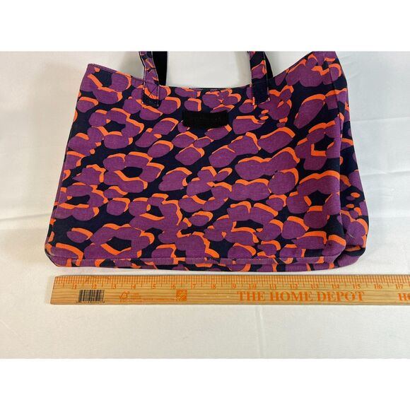 See by Chloe Black Purple Floral Mod Tote Cotton Canvas Carryall EUC - Picture 12 of 12